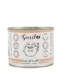 GUSSTO Cat Fresh Calf & Rabbitt mitrā kaķu barība ar jēra un truša gaļu, 200 g
